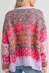 &merci Oversized Fuzzy Floral Cardigan