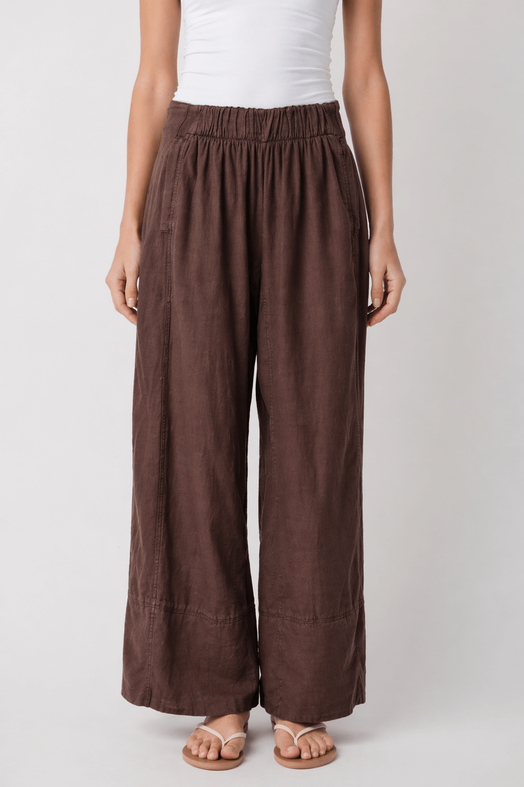 Free People Days End Linen Pull On Pant