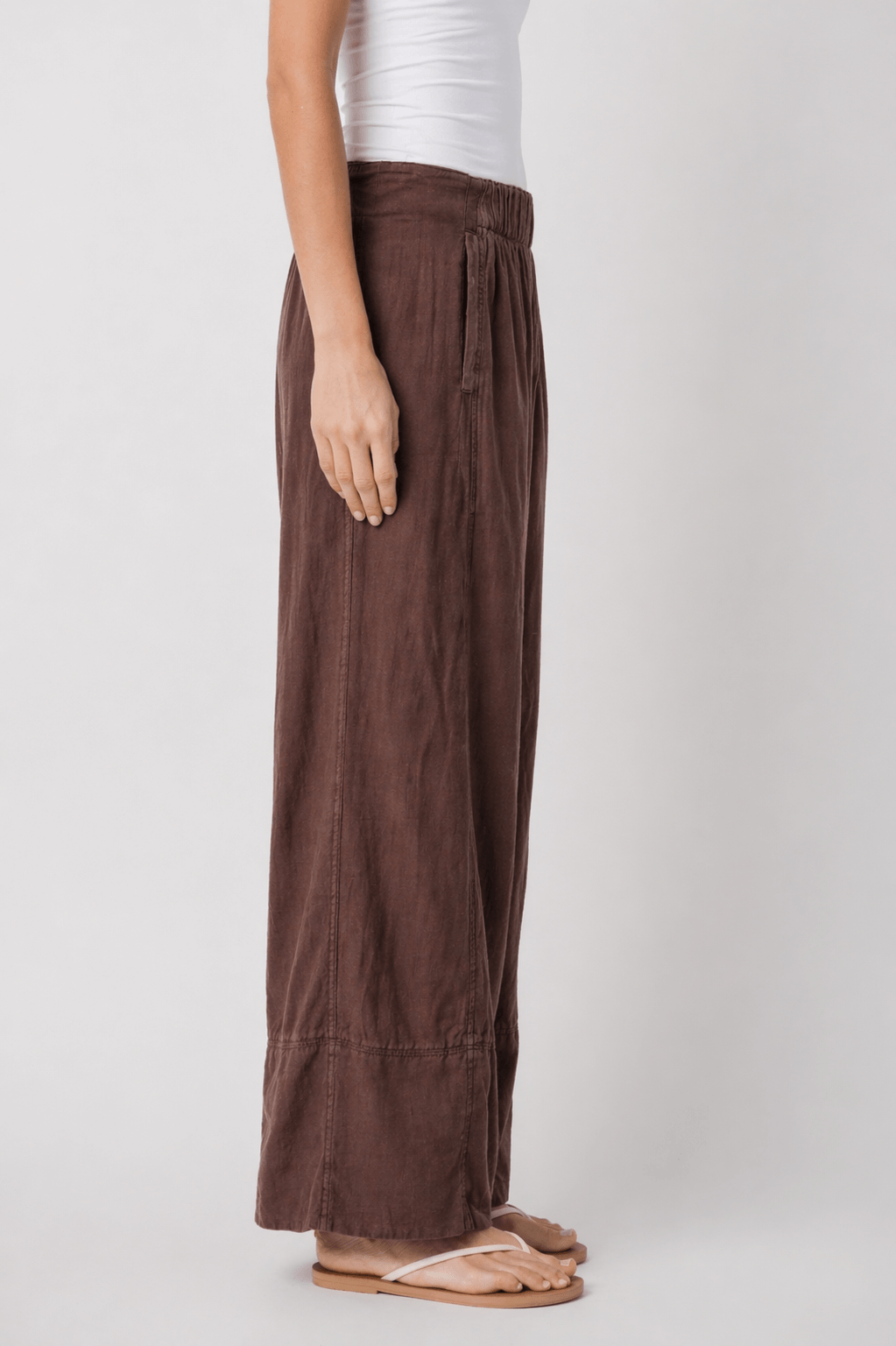 Free People Days End Linen Pull On Pant