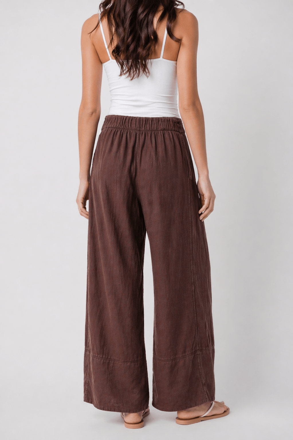 Free People Days End Linen Pull On Pant