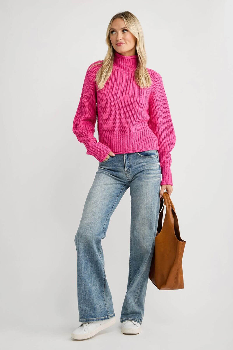RD Style Hifza Long Raglan Sleeve Mock Neck Pullover