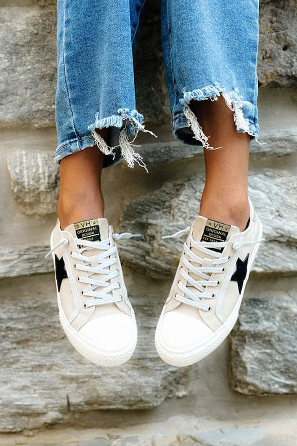 Vintage Havana x The Motherchic Striped Star Canvas Sneakers