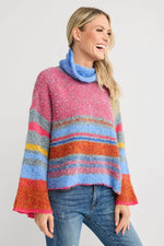 Fate Multi Color Swing Turtleneck Sweater