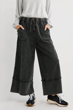 Easel Washed Wide Legs Ups Palazzo Pants