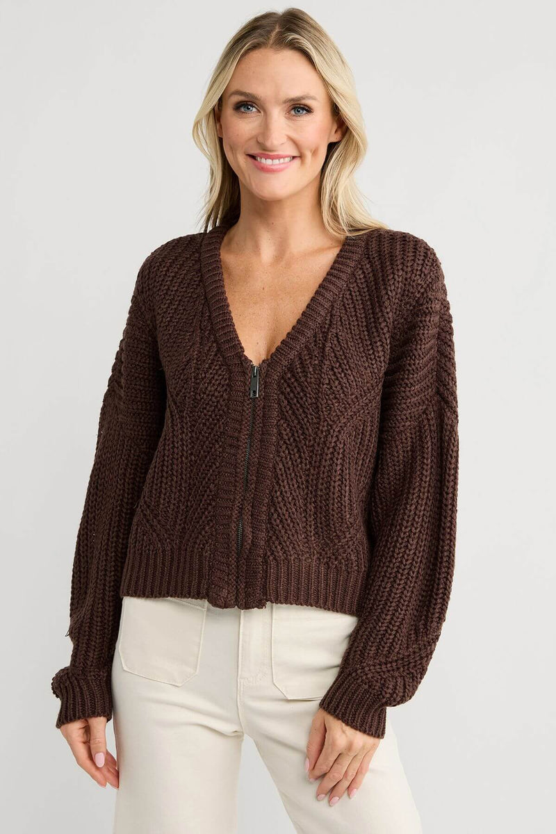 RD Style Joni Long Sleeve Double V-Neck Cardigan