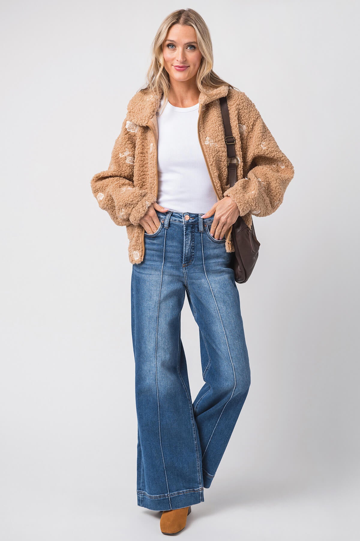 Risen Dani High Rise Front Pintuck Ankle Wide Leg Jeans – Social Threads