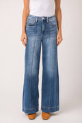 Risen Dani High Rise Front Pintuck Ankle Wide Leg Jeans