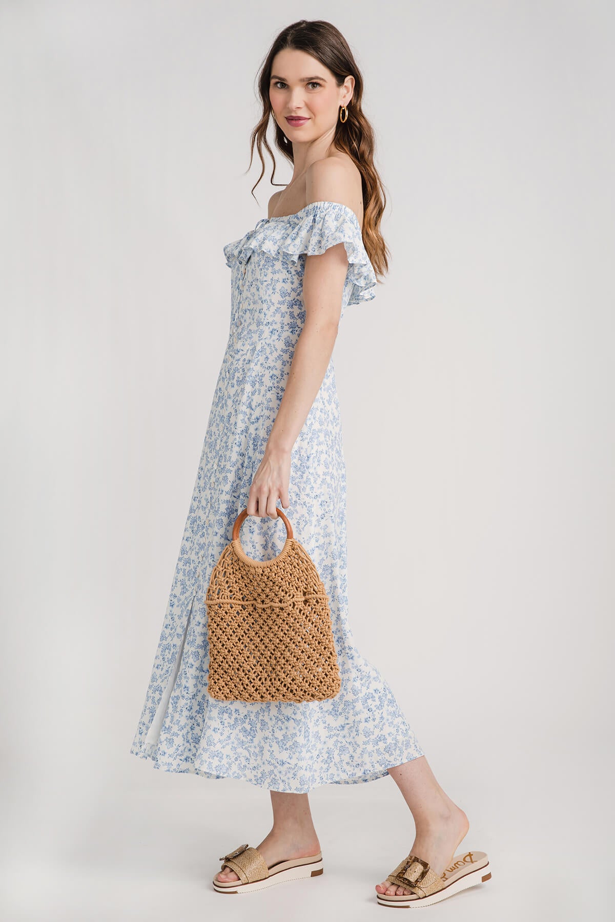 Shape Pink Tropical Woven Lace Cup Maxi Dress | Shape