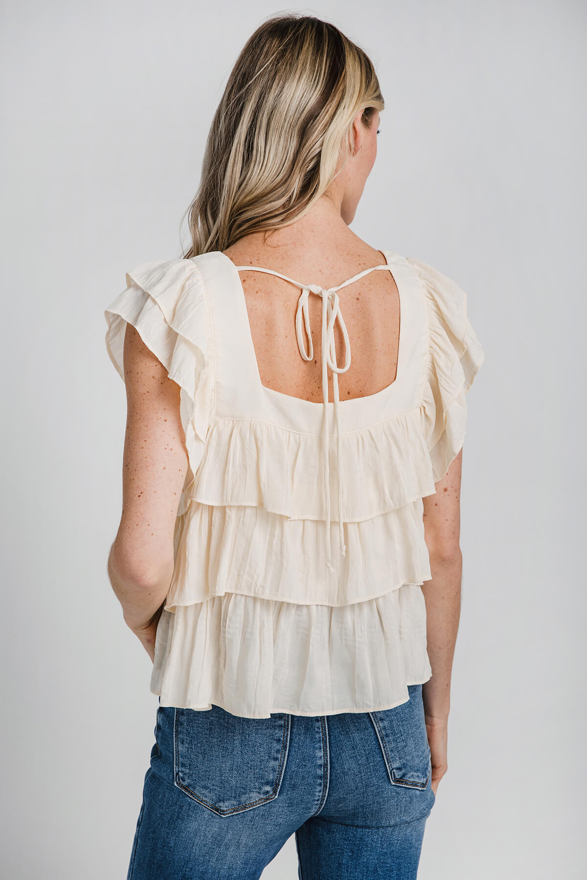 By Together Ruffle Capsleeve Top