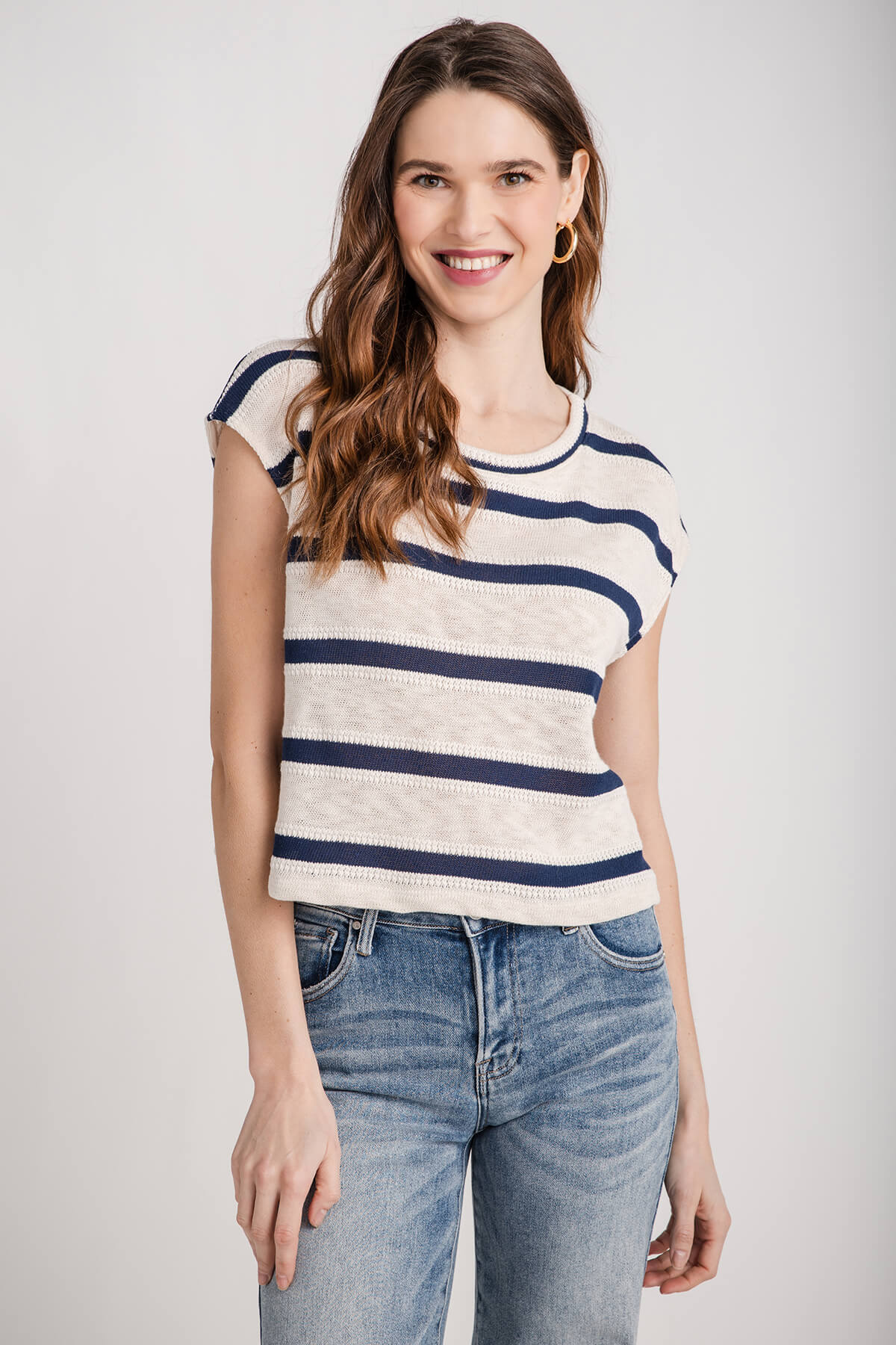By Together Striped Sleeveless Sweater