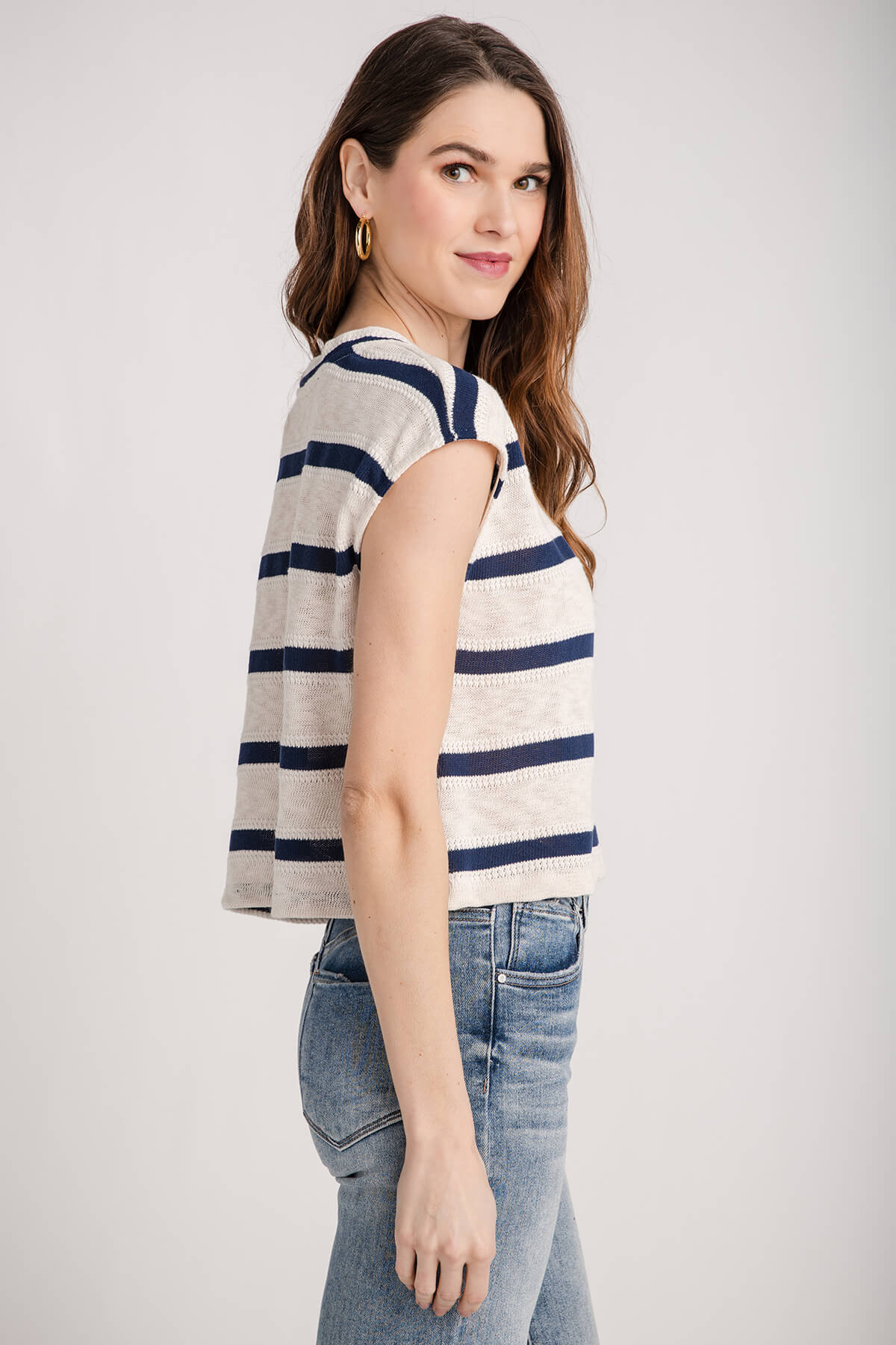 By Together Striped Sleeveless Sweater