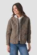 En Creme Quilted Jacket Hoodie
