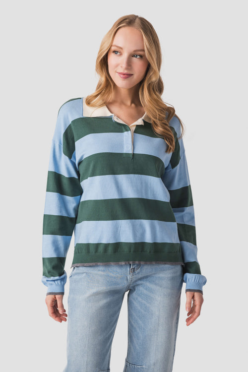 &Merci Striped Rugby Sweater