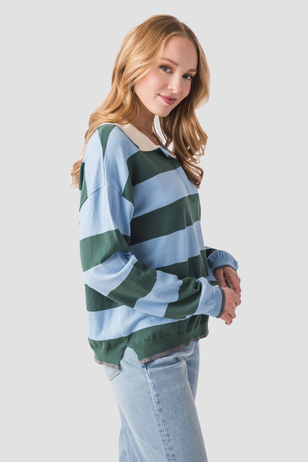 &Merci Striped Rugby Sweater
