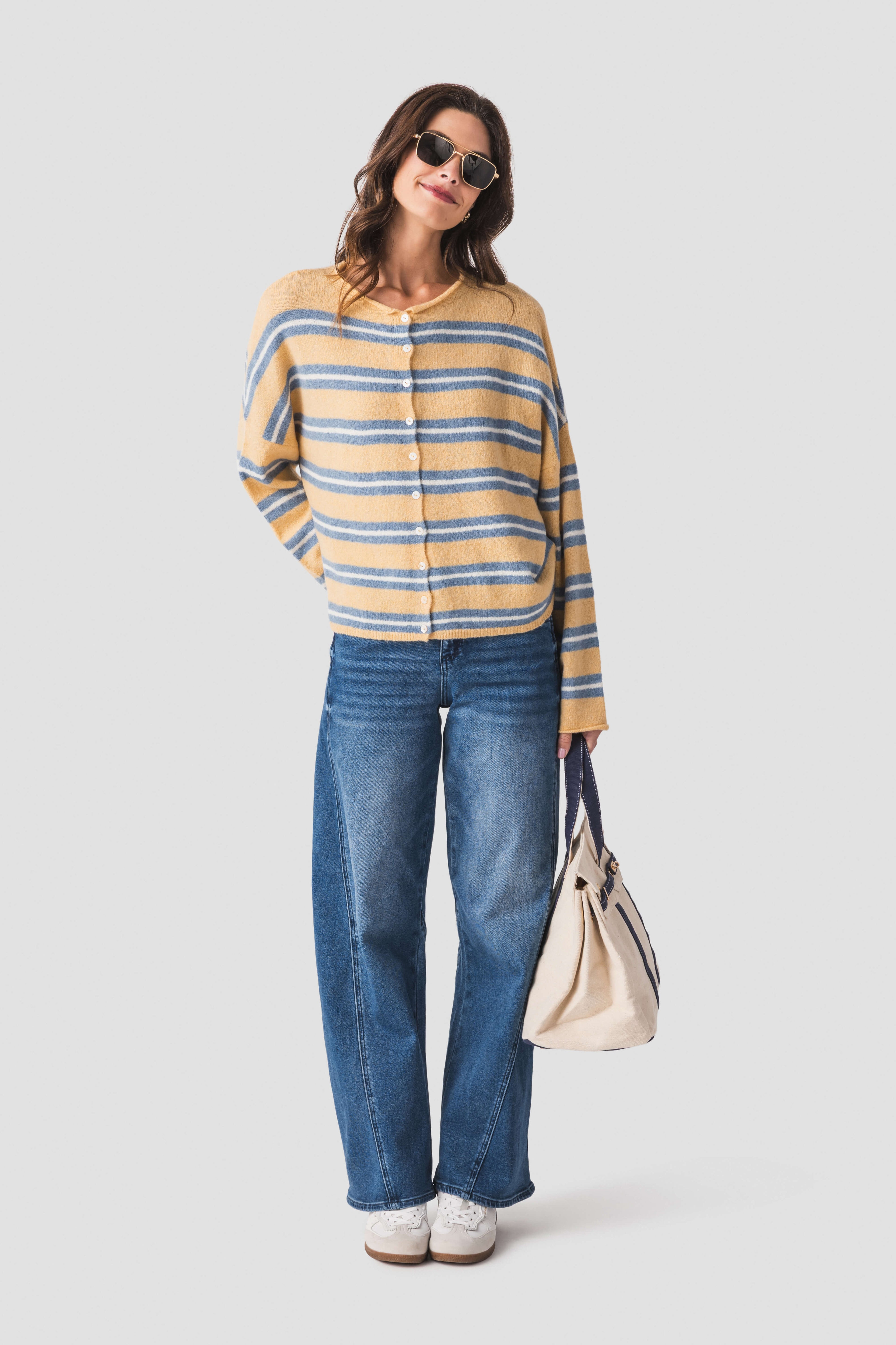 Things Between Varsity Striped Piper Cardigan