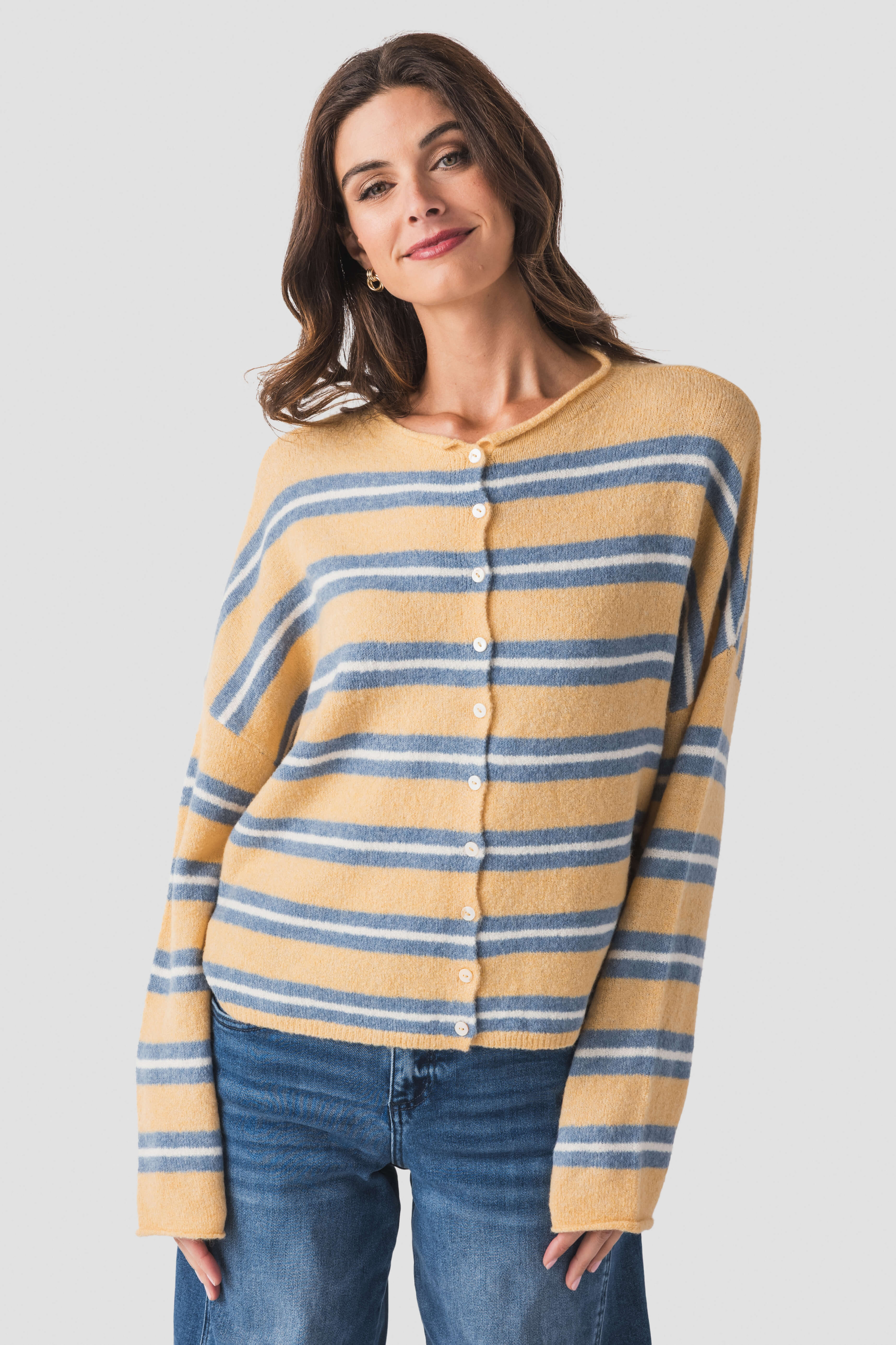 Things Between Varsity Striped Piper Cardigan