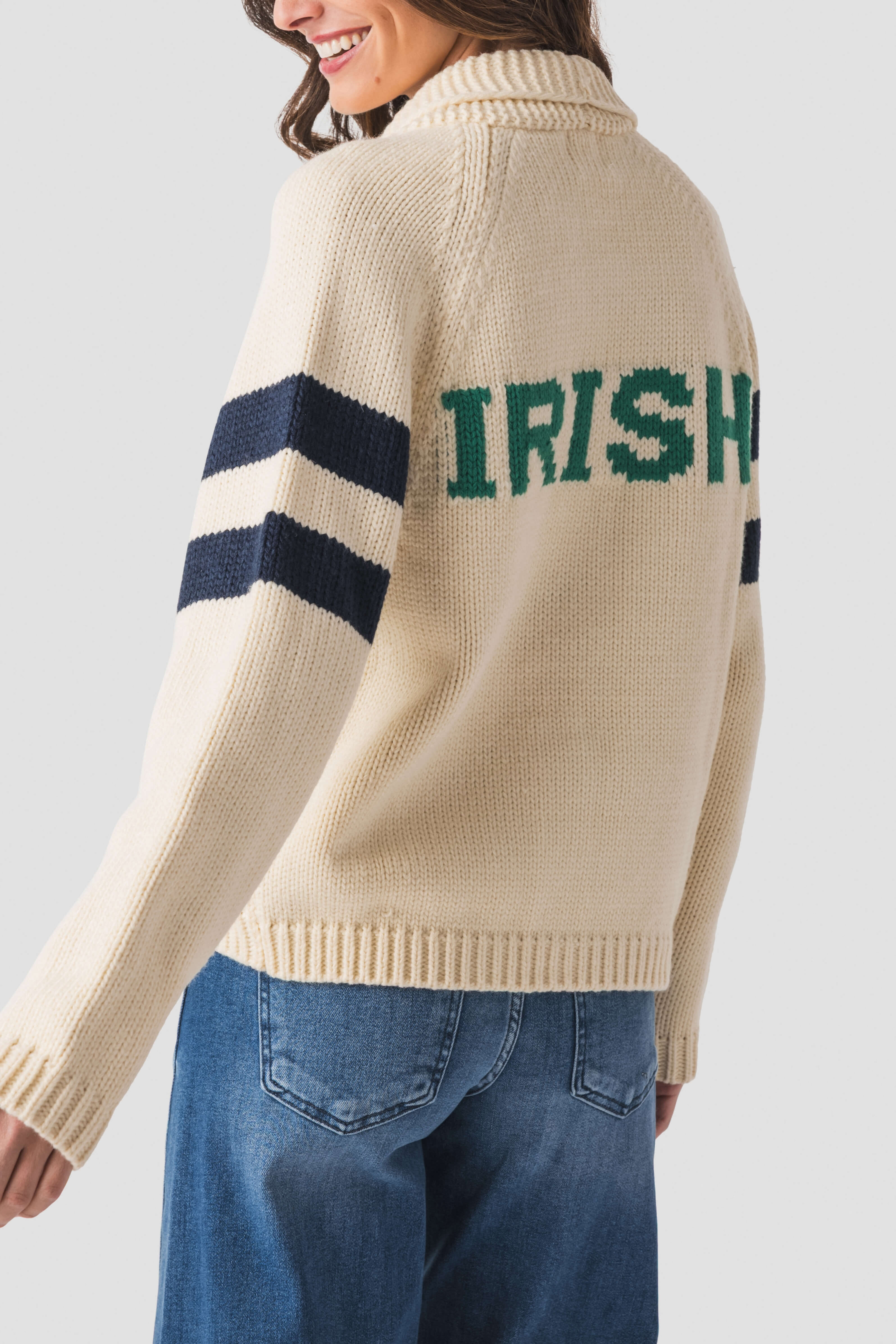 Pink Pineapple Irish Striped Varsity Cardigan