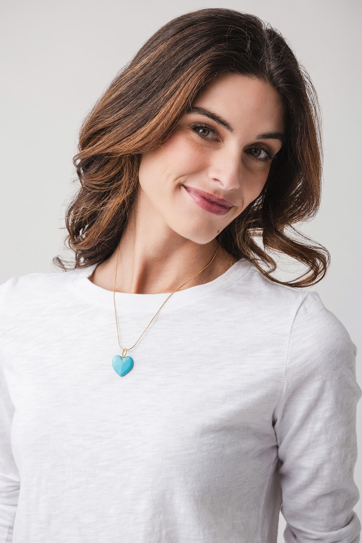 Enamel Puff Heart Necklace