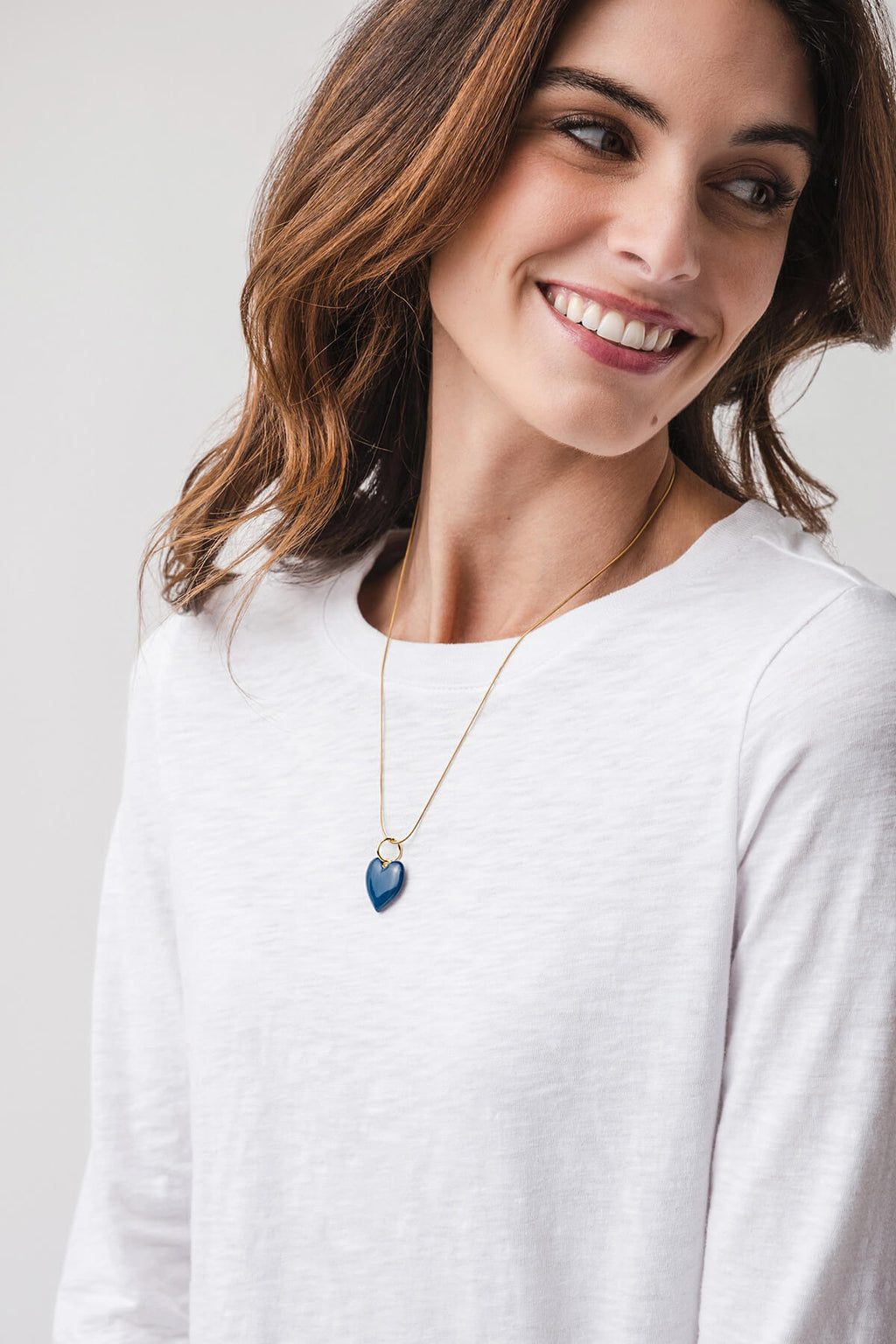 Enamel Puff Heart Necklace