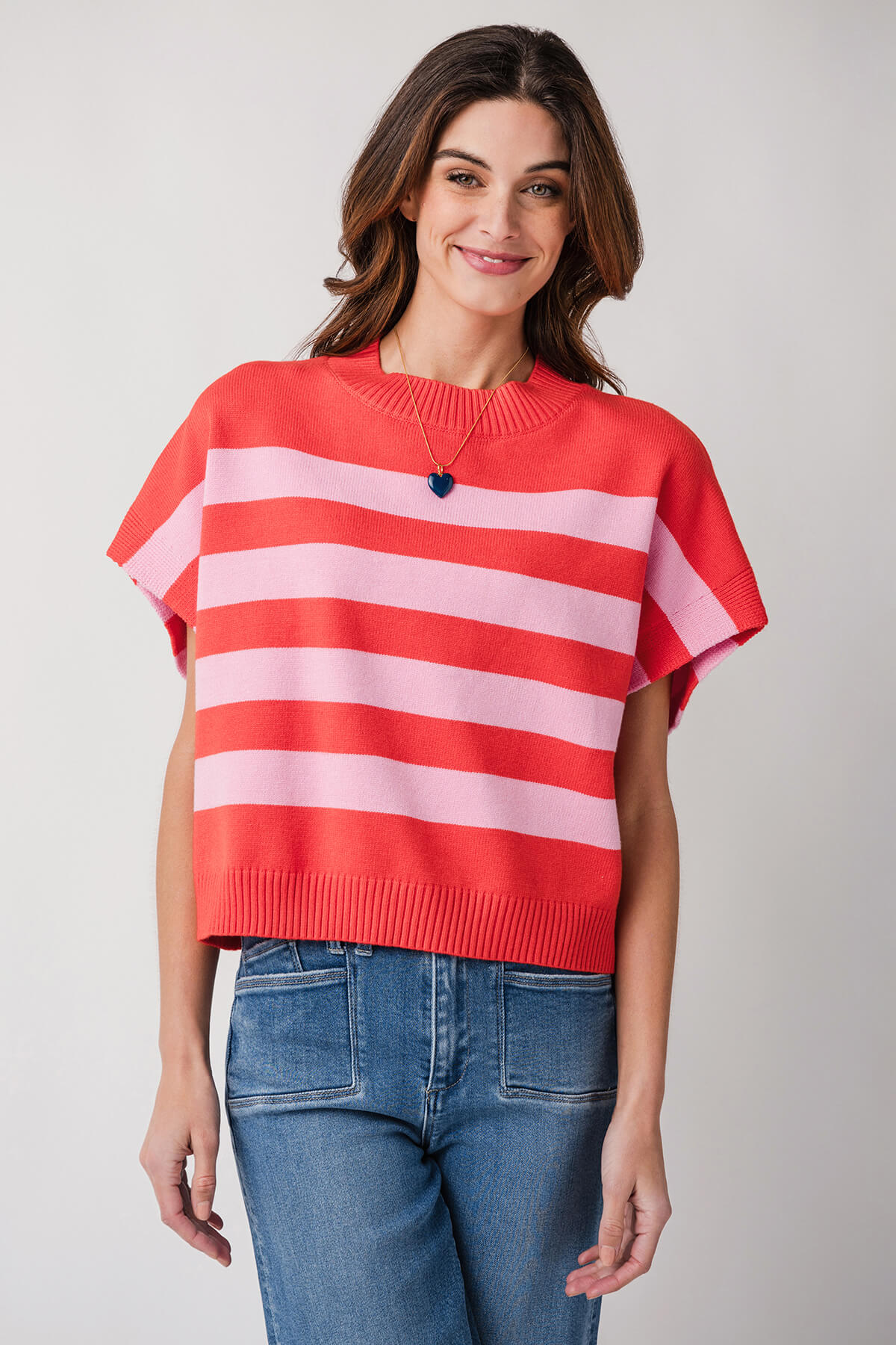 Pinch Stripe Knit Sweater Vest