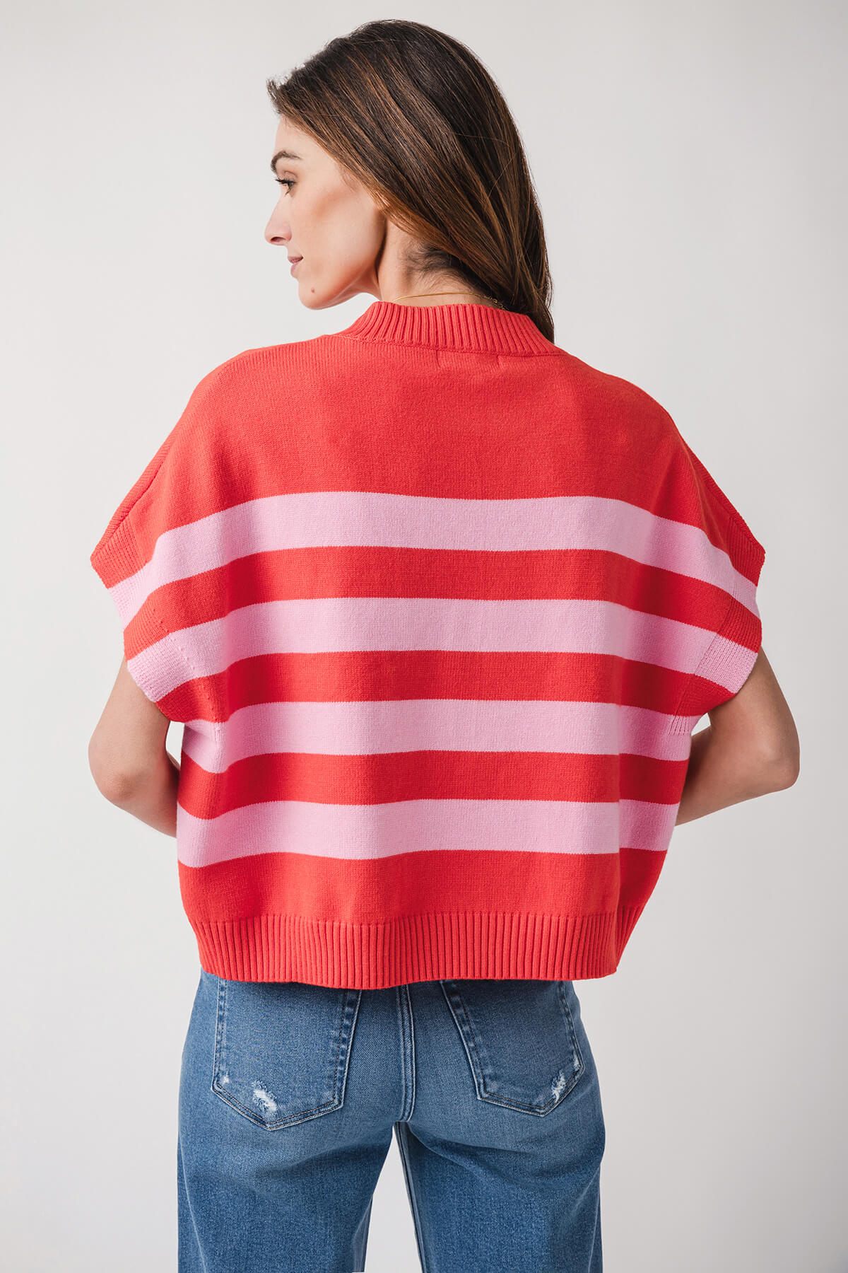 Pinch Stripe Knit Sweater Vest