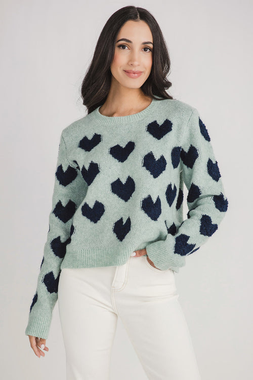 &Merci Fuzzy Heart Sweater