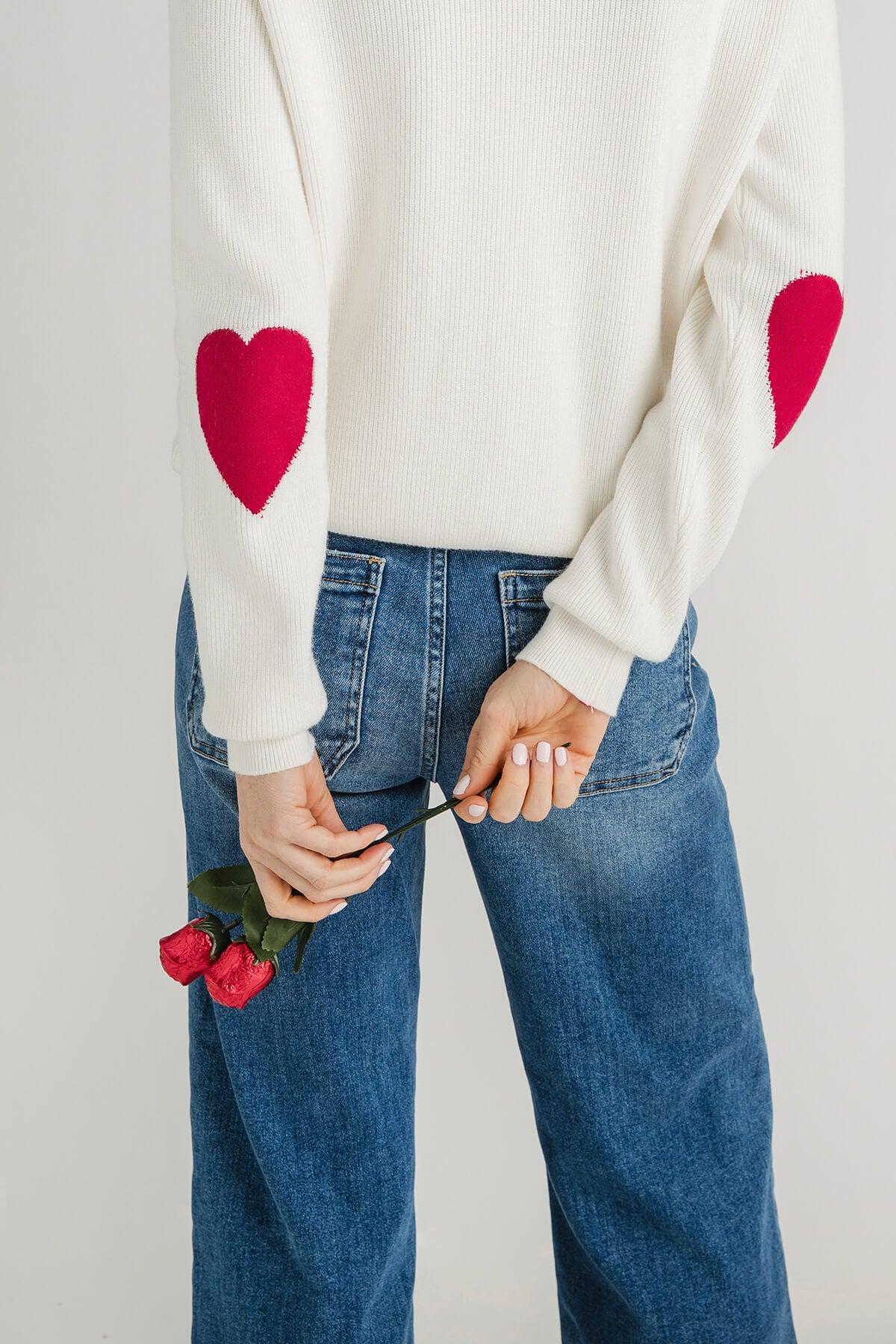 Cezele Heart Sleeve Sweater