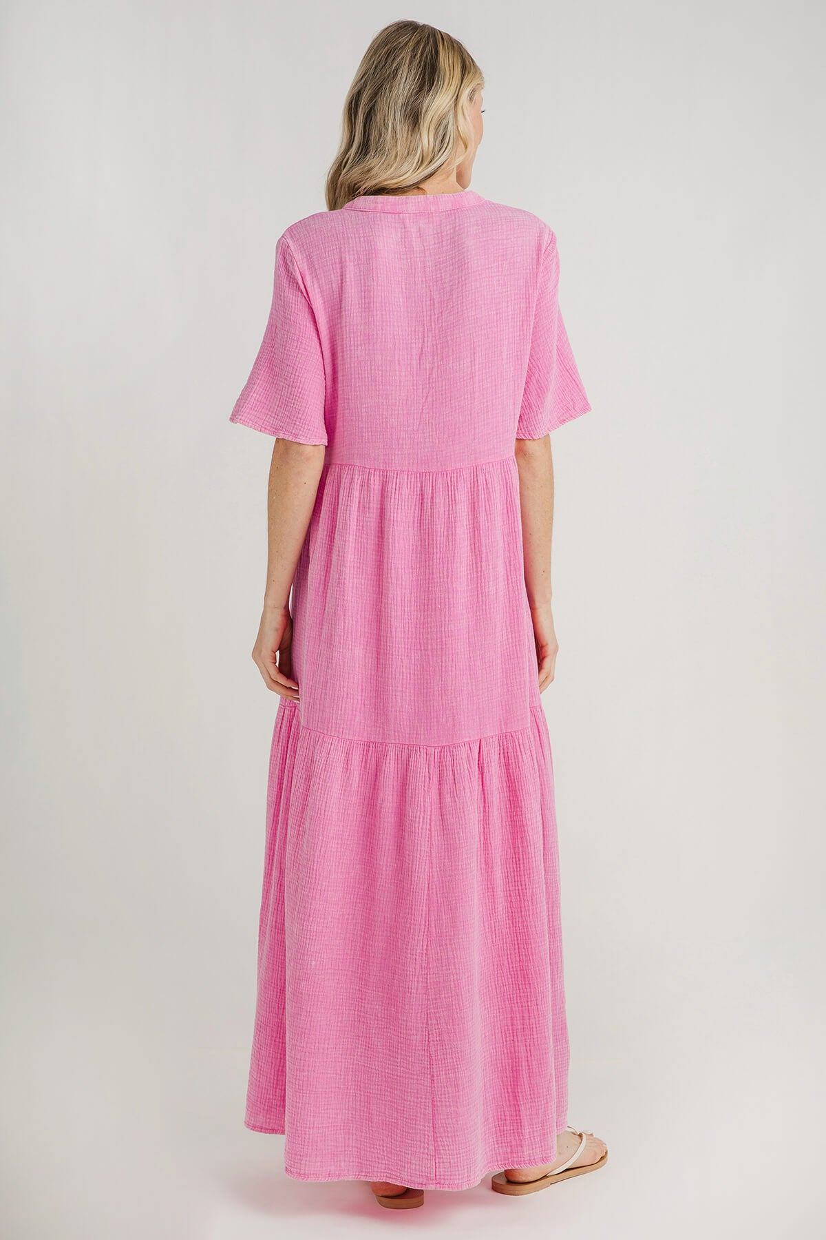 Eesome Mineral Washed Tiered Maxi Dress