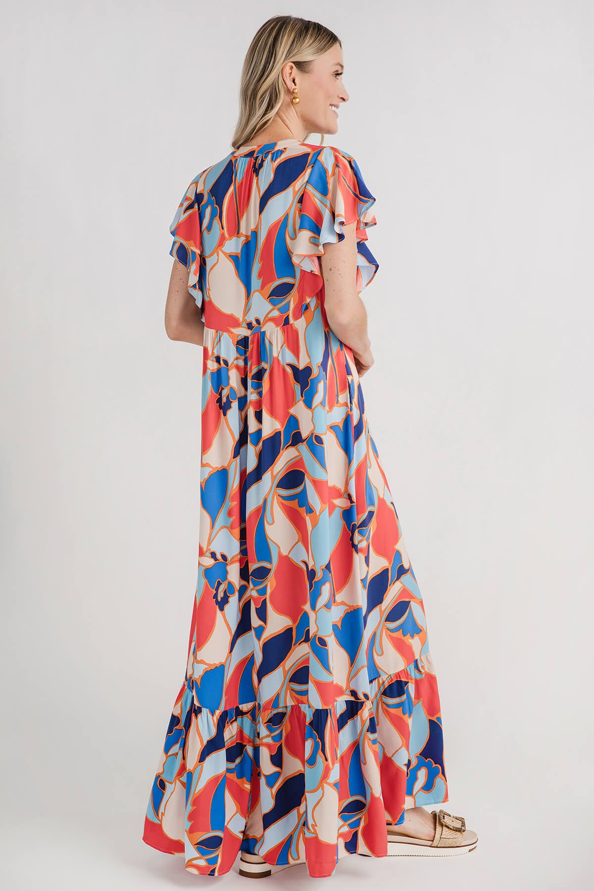 Easel Geometric Print Challs Maxi Dress Social Threads