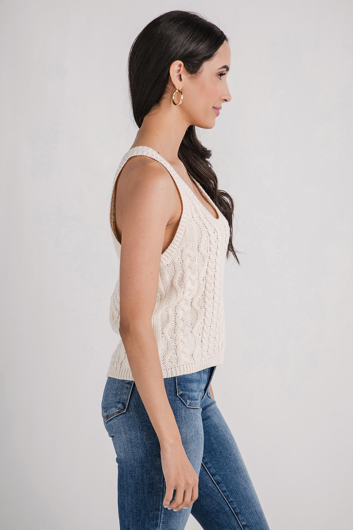 By Together Scoopneck Cableknit Tank