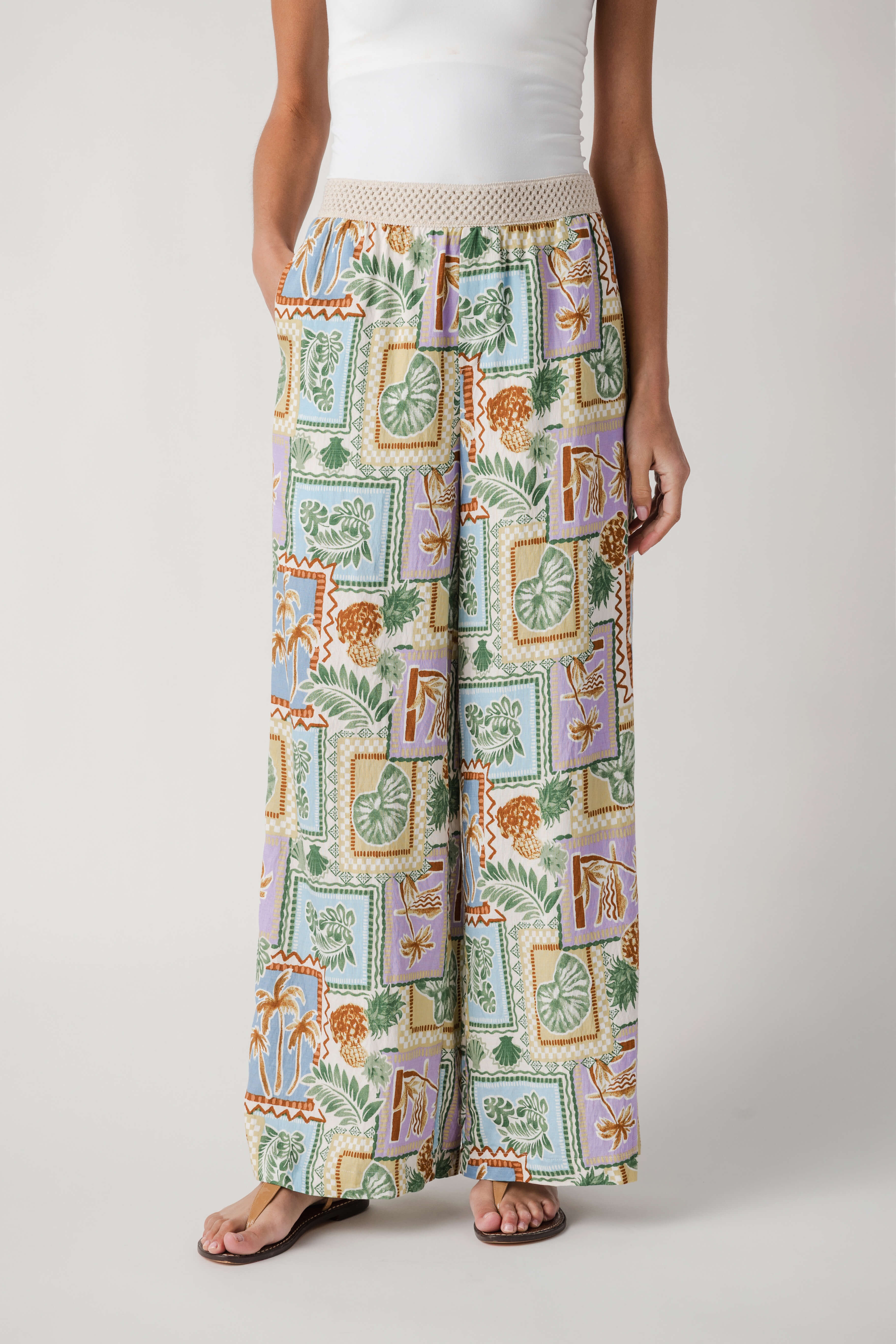 Dress Forum Seashell Printed Wideleg Pants