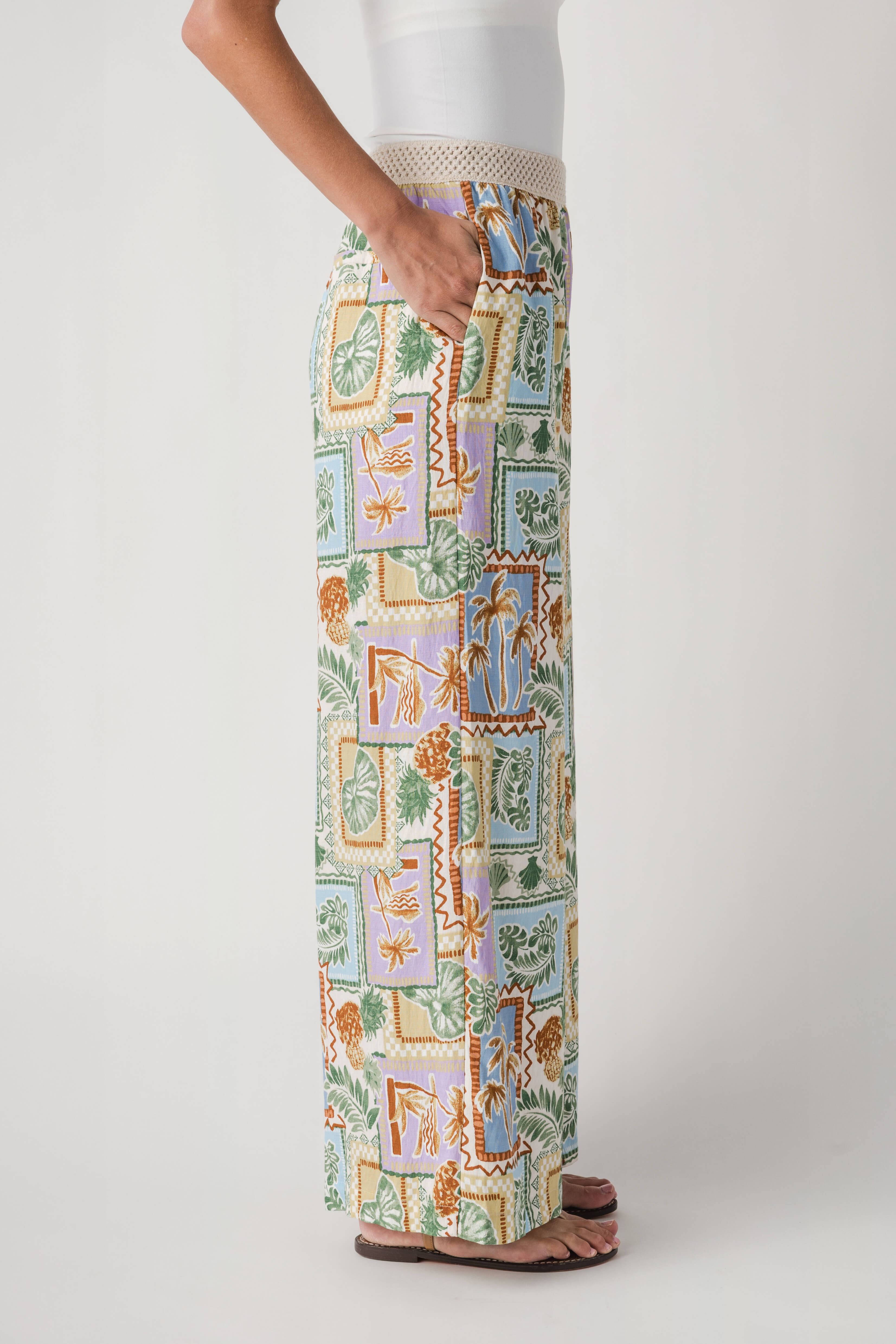 Dress Forum Seashell Printed Wideleg Pants