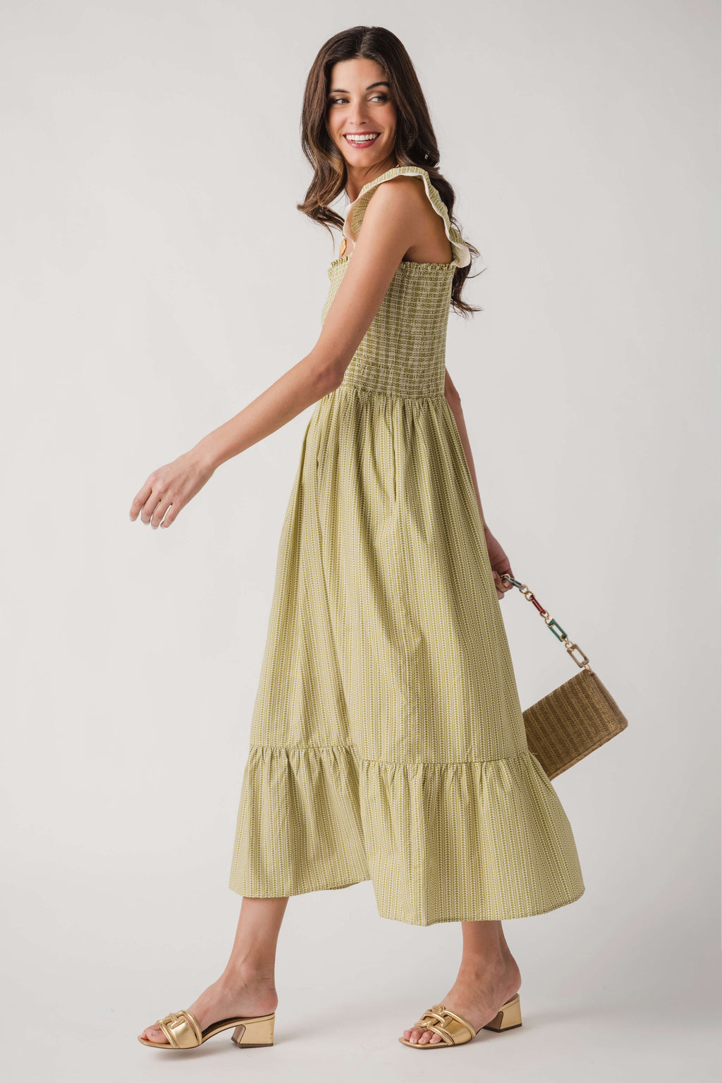 THML Smocked Bodice Maxi Dress