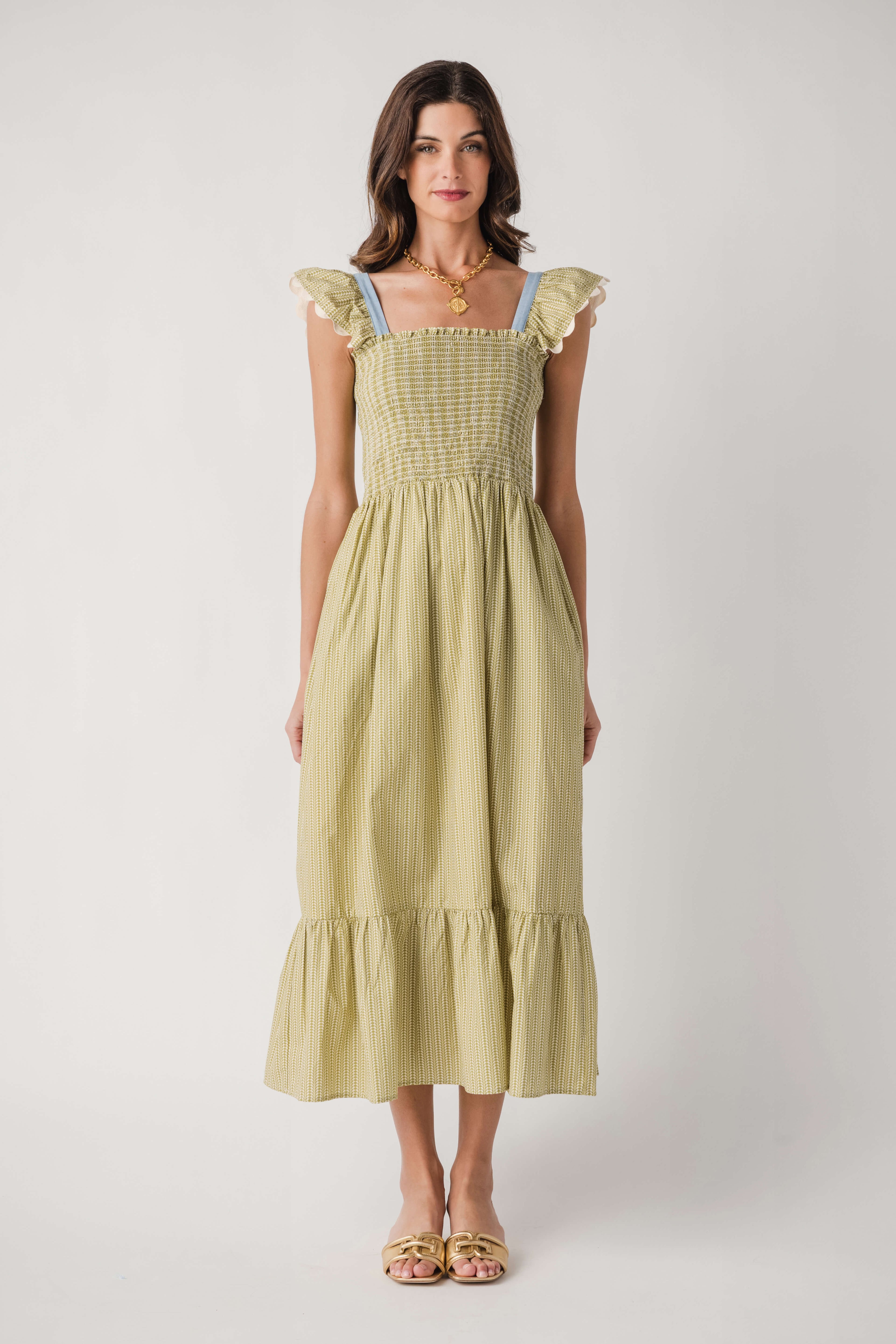 THML Smocked Bodice Maxi Dress