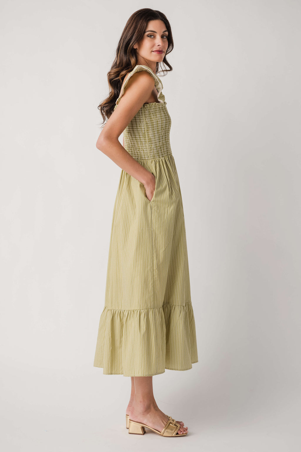 THML Smocked Bodice Maxi Dress
