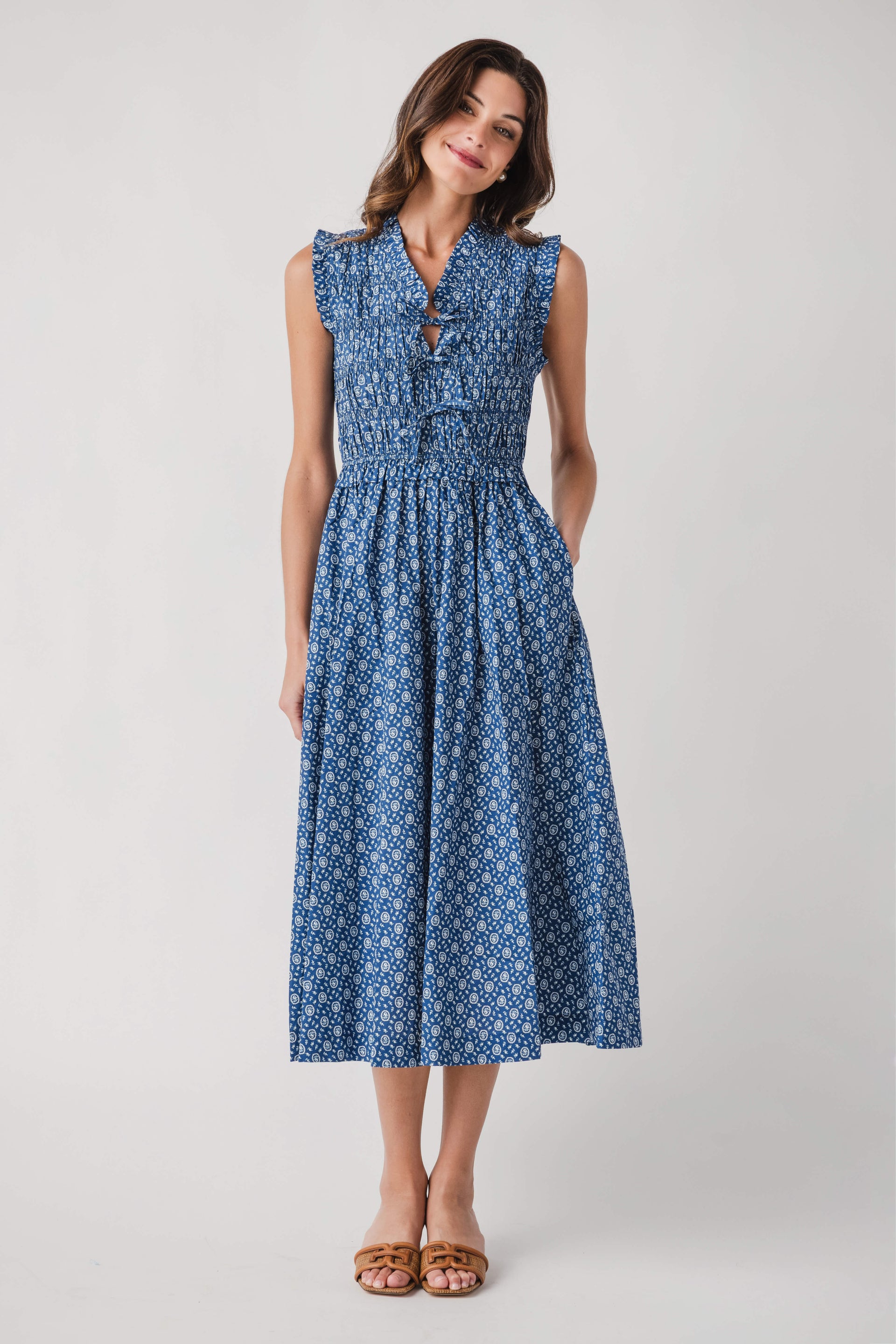 chinese dress ladies Pinch Bandana Print Maxi Dress – Social Threads
