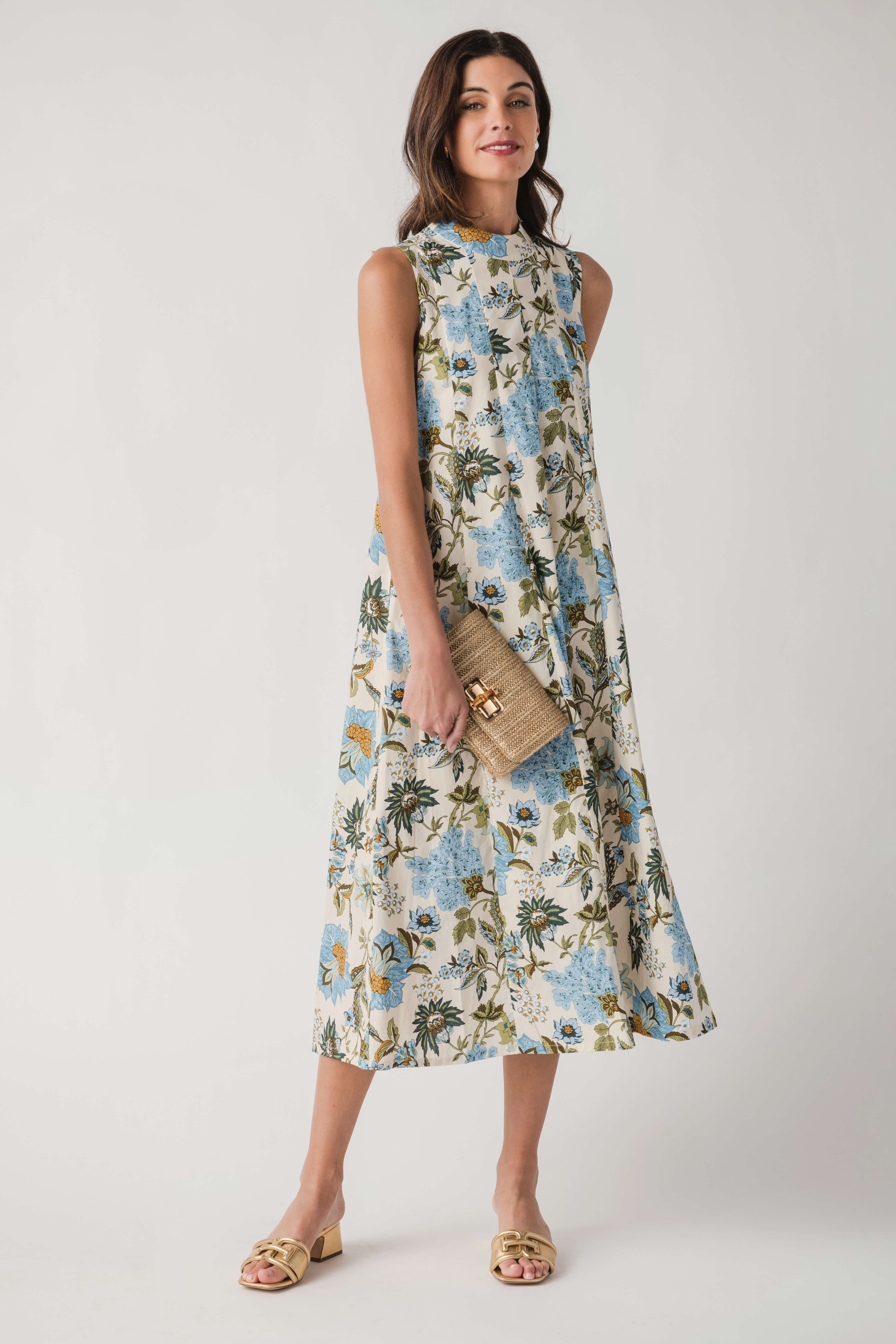 THML Floral Tie Neck Midi Dress Social Threads THML Floral Tie Neck Midi Dress Social Threads