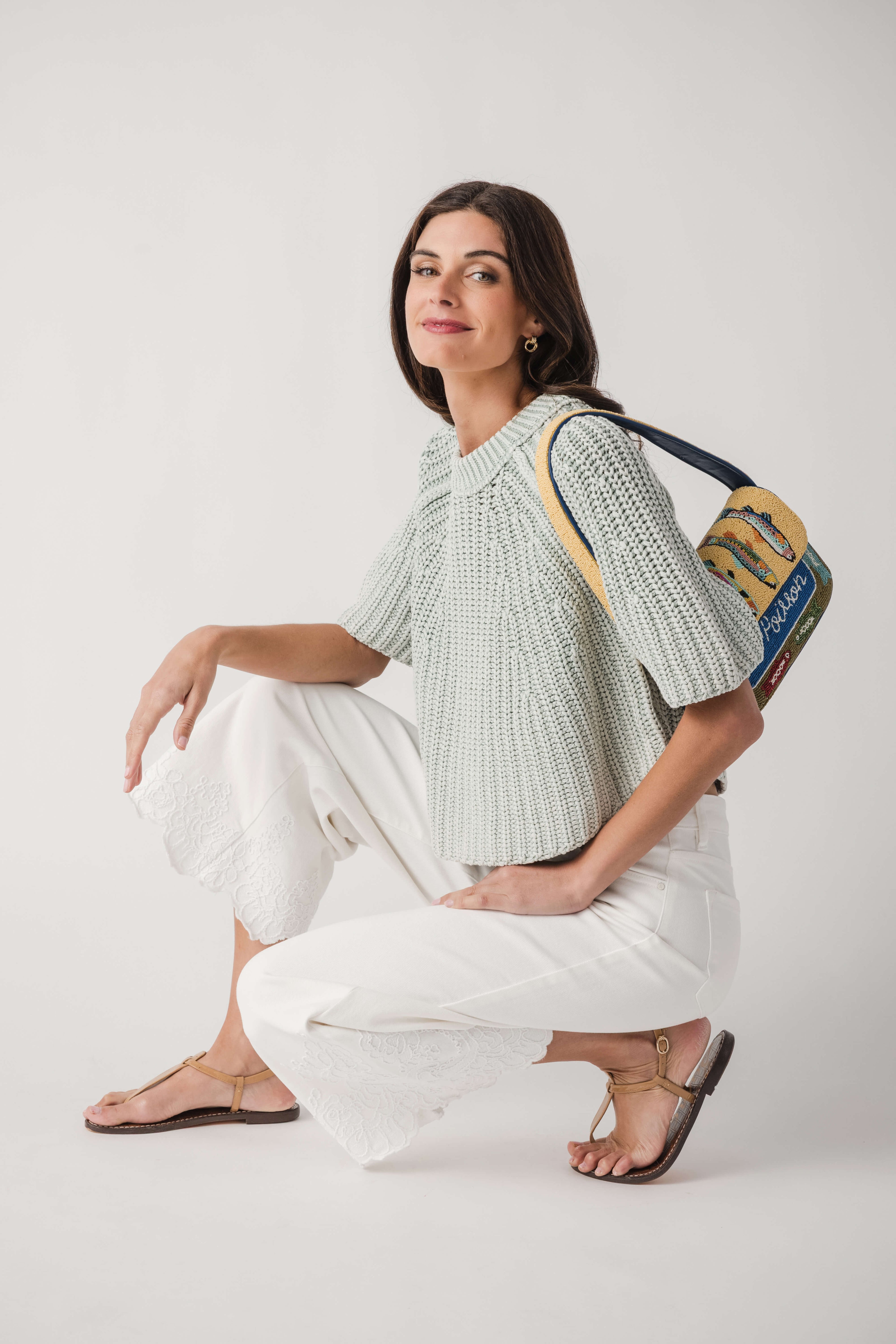 Risen Lacey High Rise Crop Wide Hem Pants