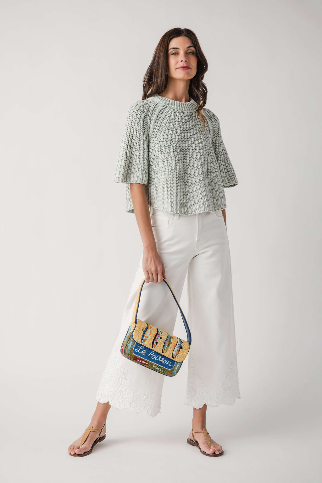 Risen Lacey High Rise Crop Wide Hem Pants