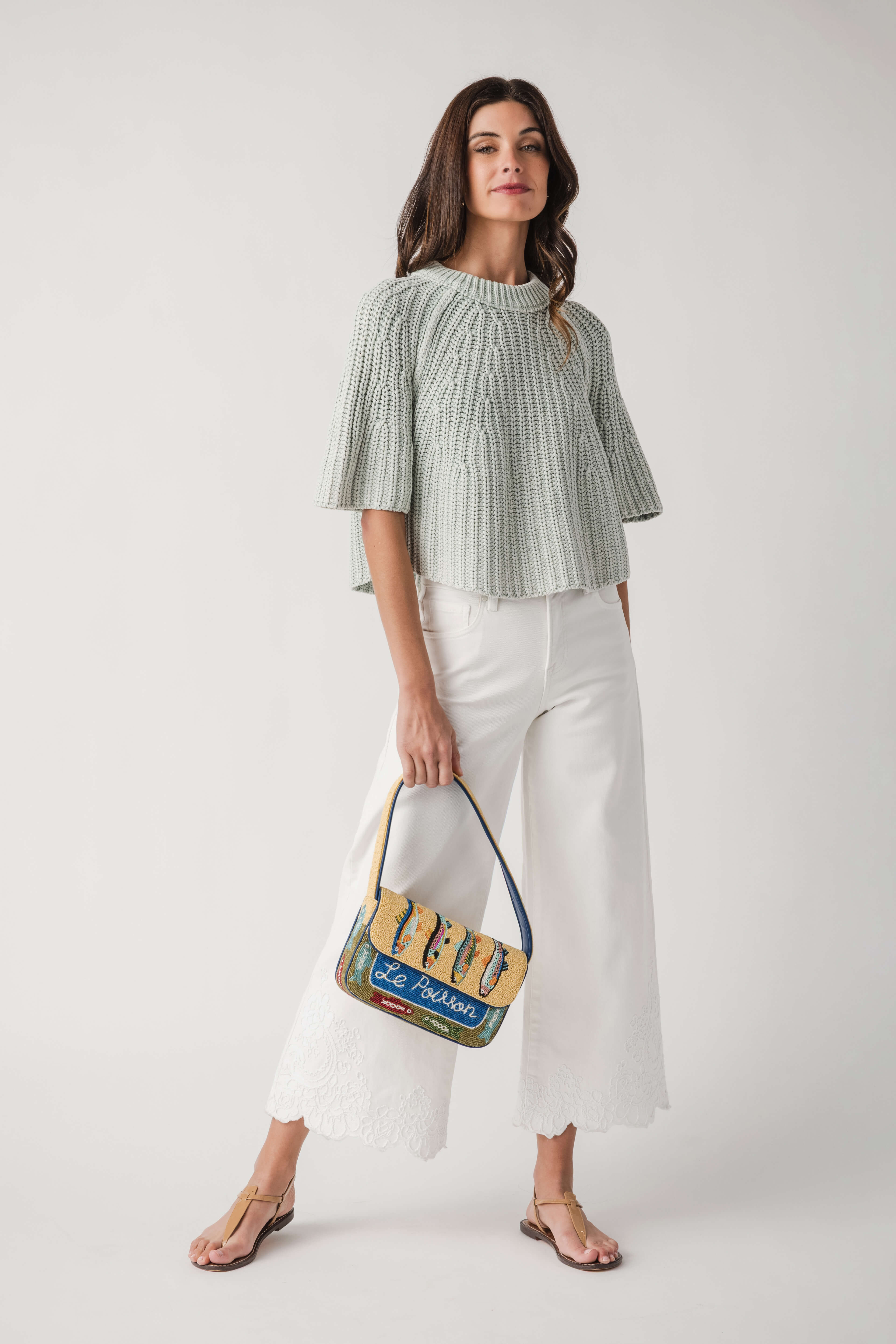 Risen Lacey High Rise Crop Wide Hem Pants