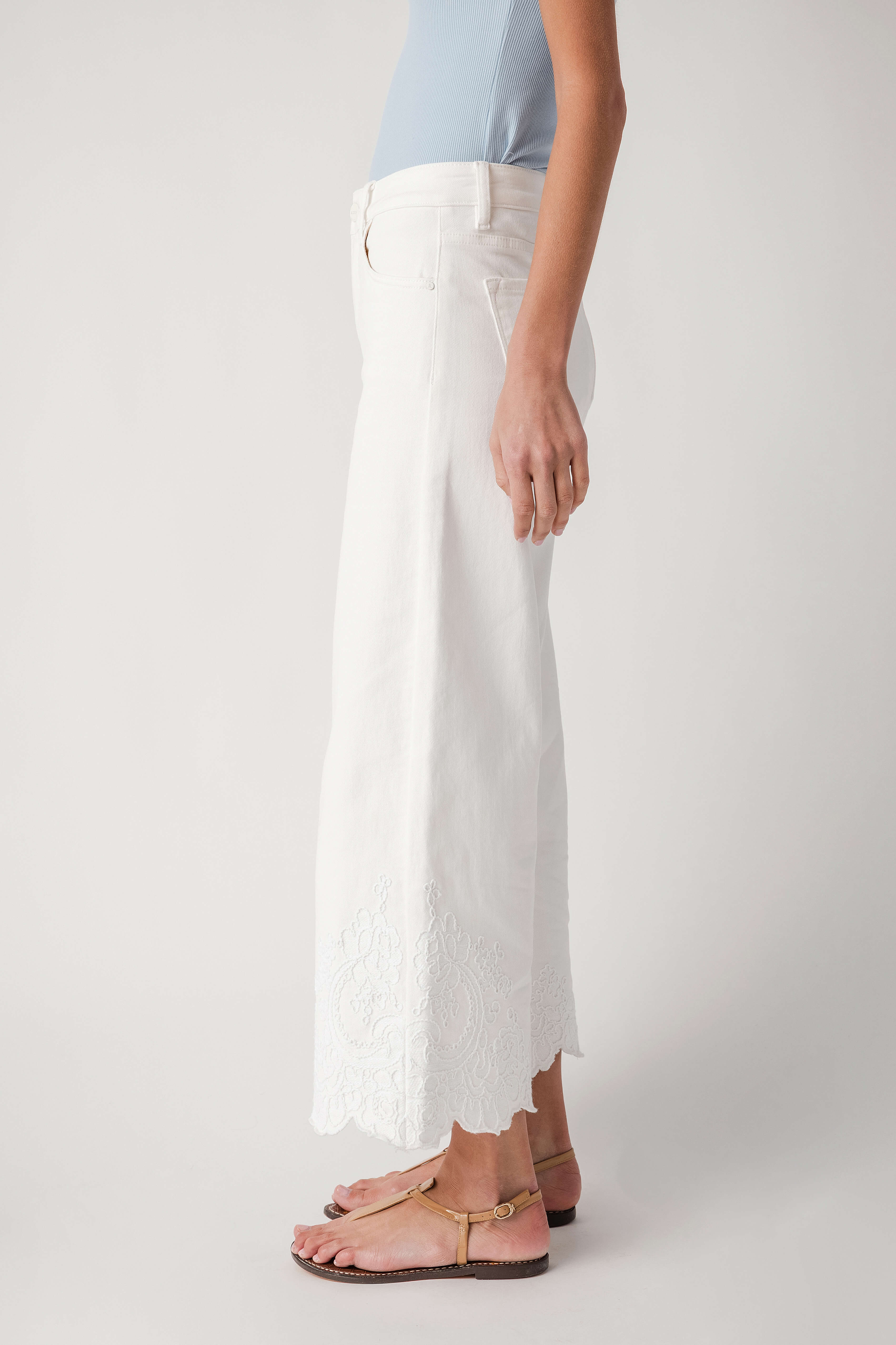 Risen Lacey High Rise Crop Wide Hem Pants