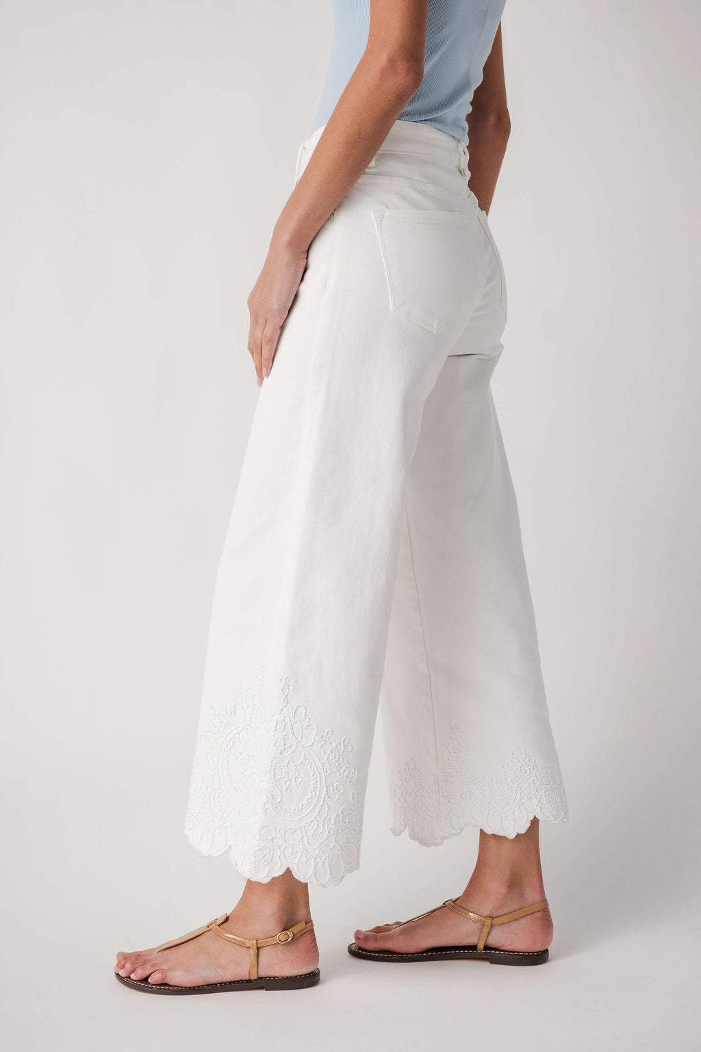 Risen Lacey High Rise Crop Wide Hem Pants