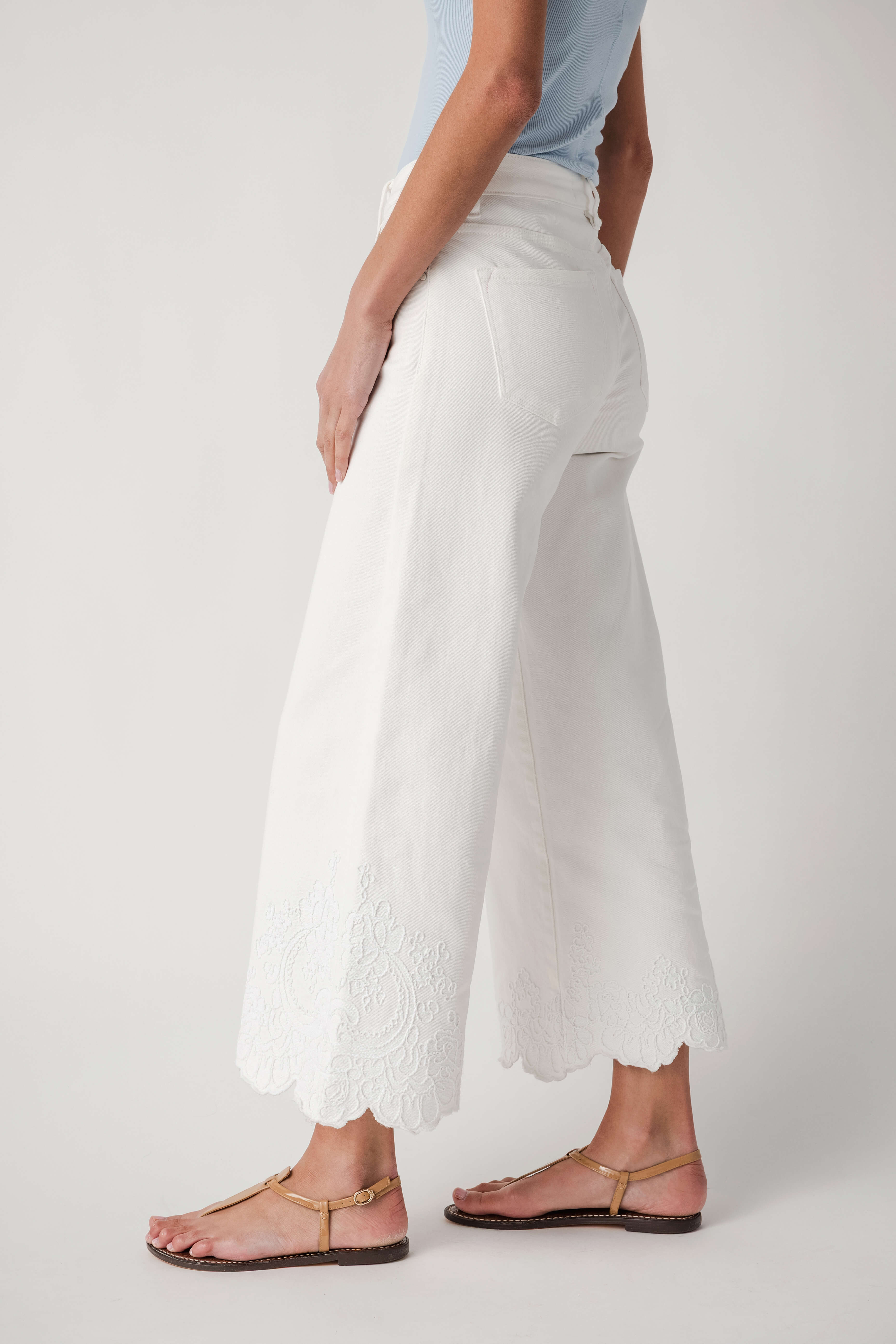 Risen Lacey High Rise Crop Wide Hem Pants