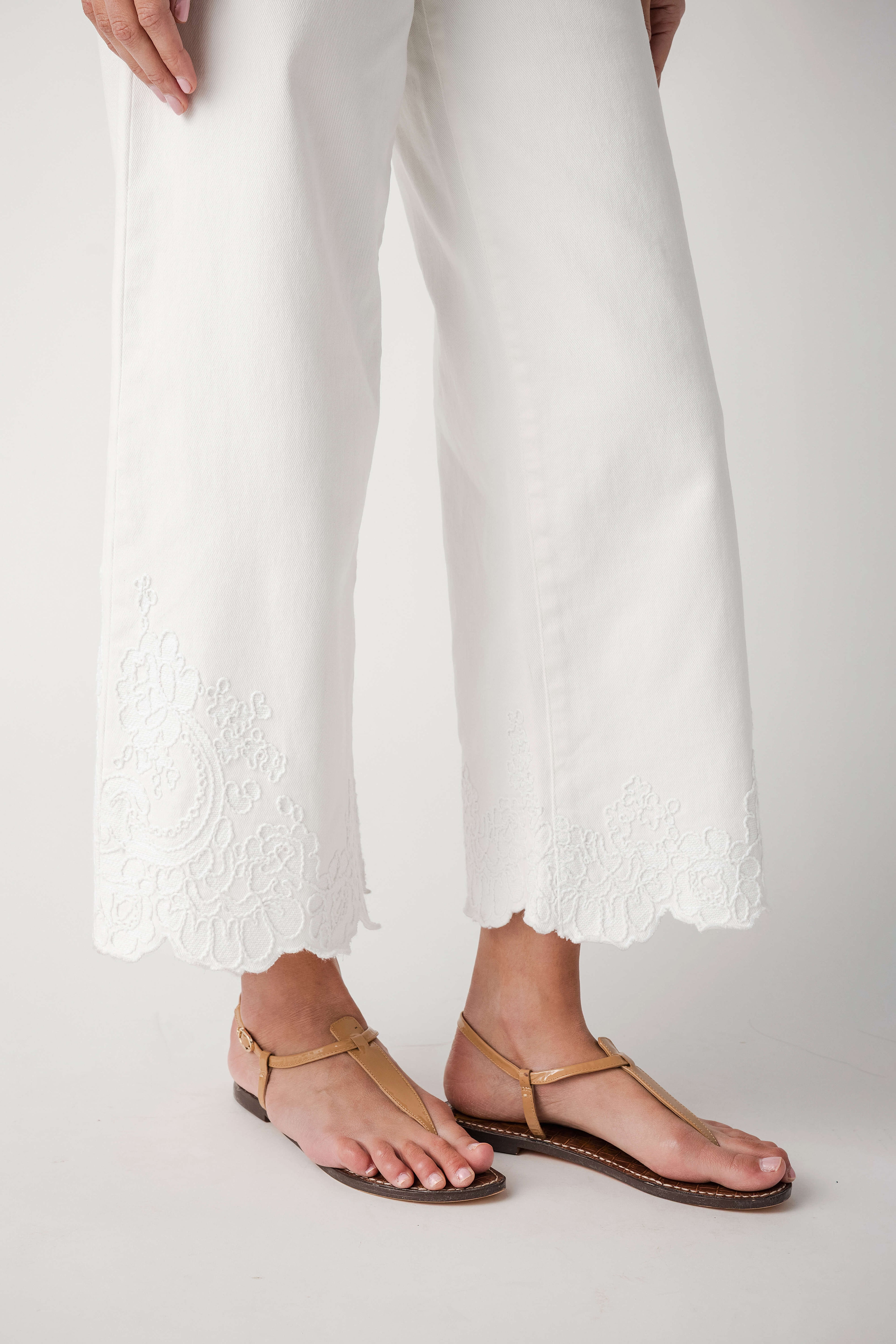Risen Lacey High Rise Crop Wide Hem Pants