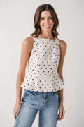 THML Polka Dot Pleated Top