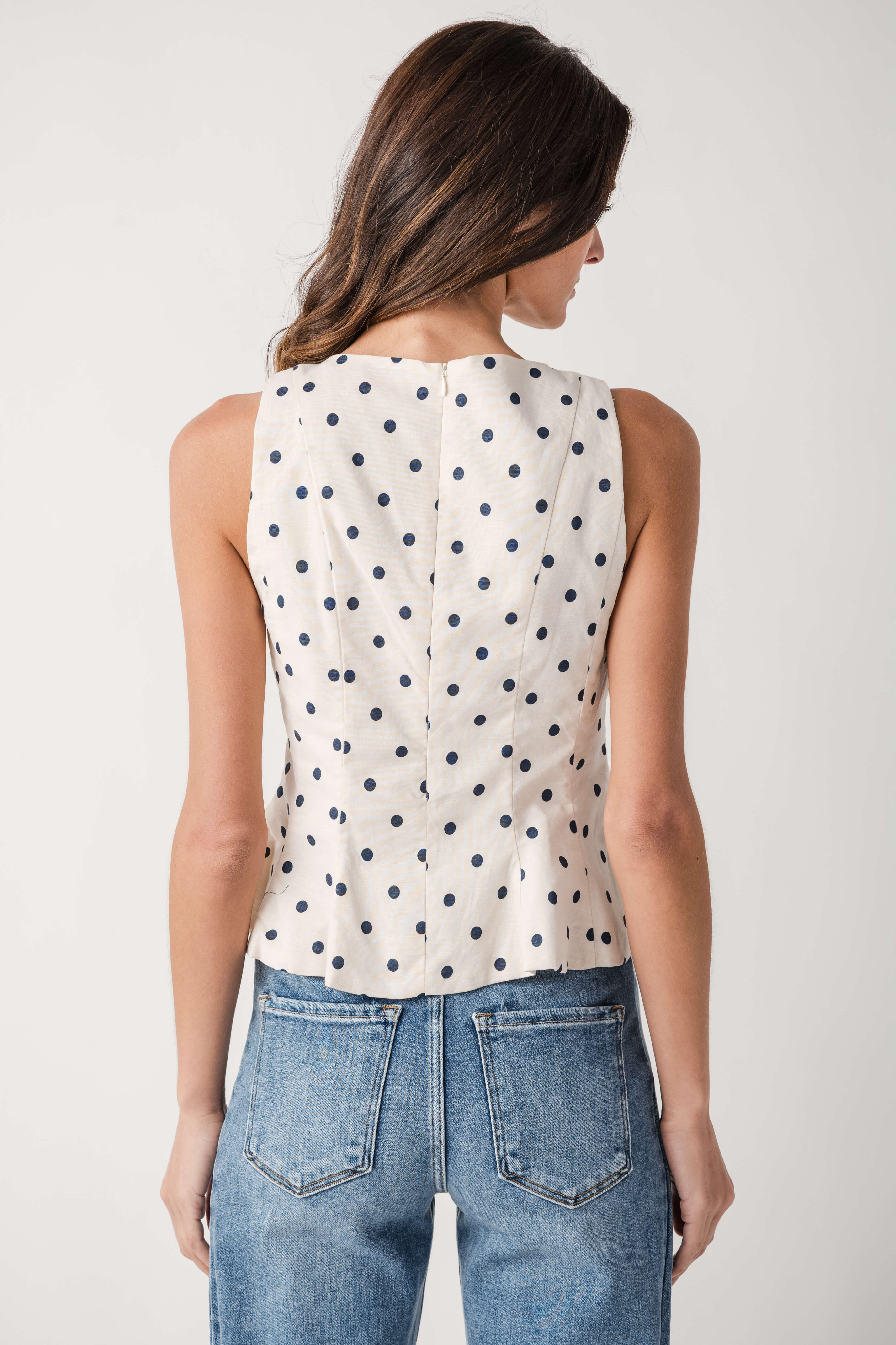 THML Polka Dot Pleated Top