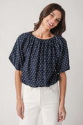 THML Polka Dot Bubble Hem Top