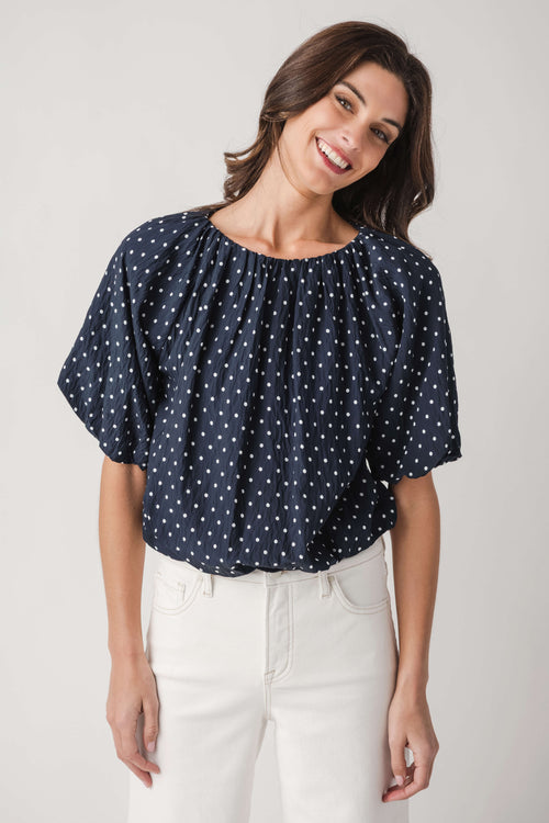 THML Polka Dot Bubble Hem Top