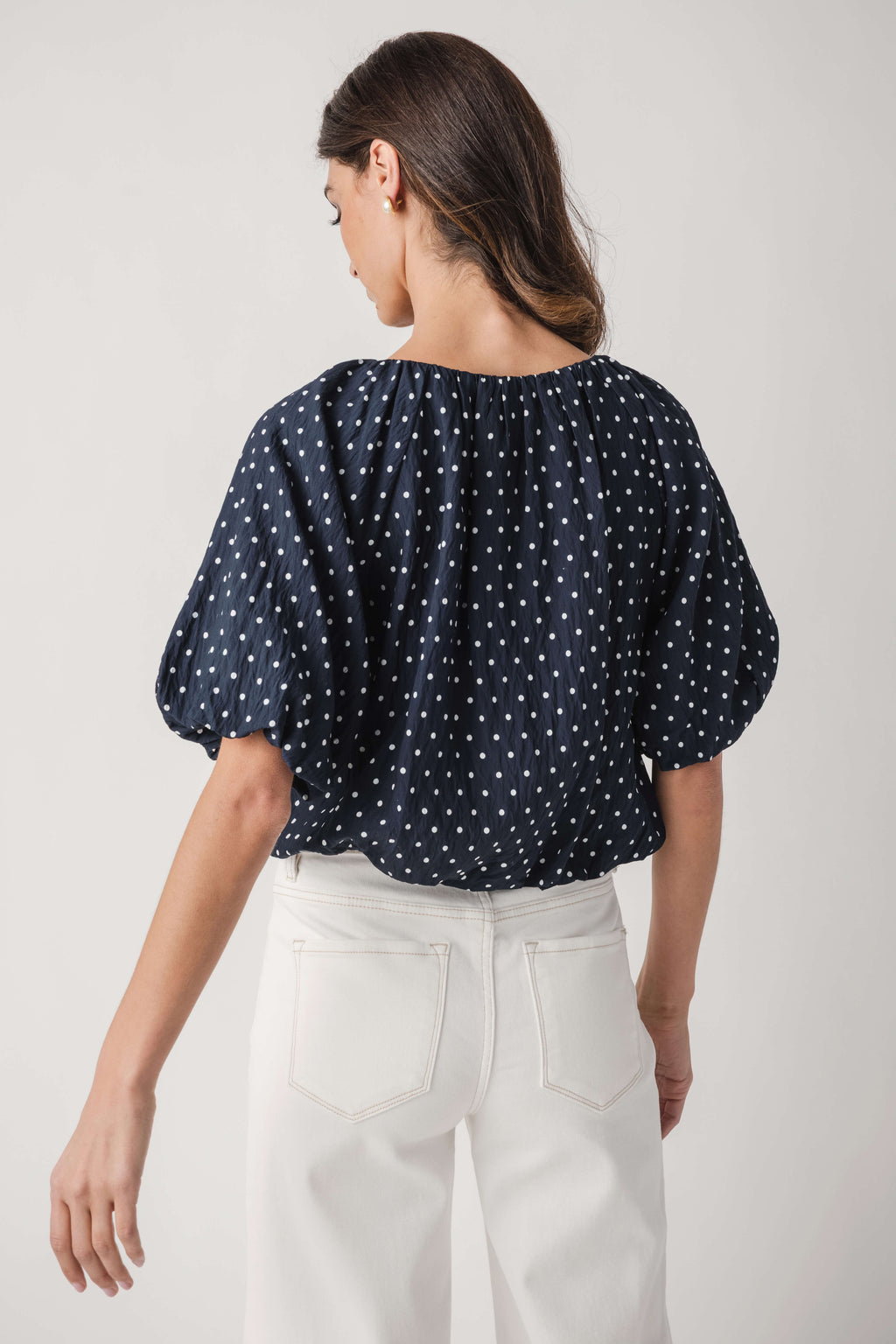 THML Polka Dot Bubble Hem Top