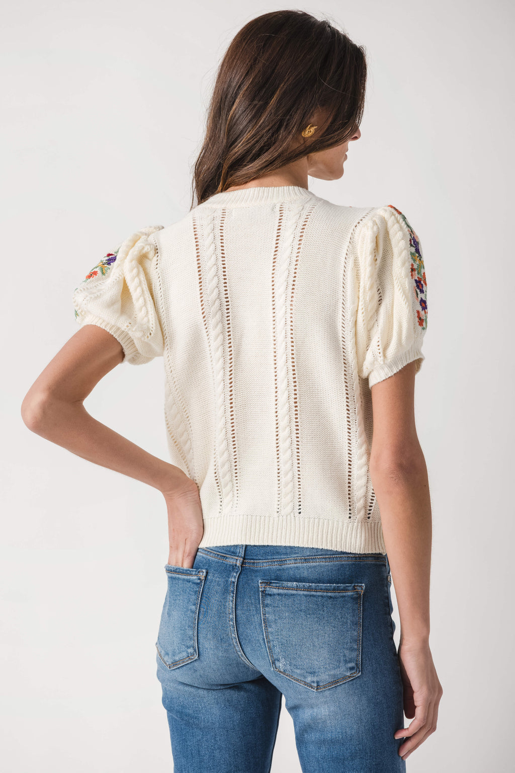 Strut & Bolt Meadow Embroidered Knit Top